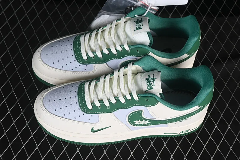 All categories Nk Air Force 1 Air Force series Nk Air Force 1 Low Air Force low-top Nike Air Force 1'07 Low Stusi co-branded beige and green hook Air Force 1 low-top casual sneakers DD1982-305